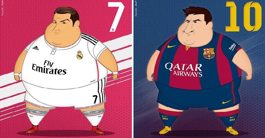 rakitic jugadores del Barcelona y Real Madrid sobrepeso