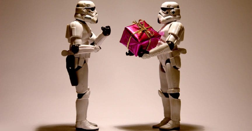 stormtroopers en la llegada de navidad