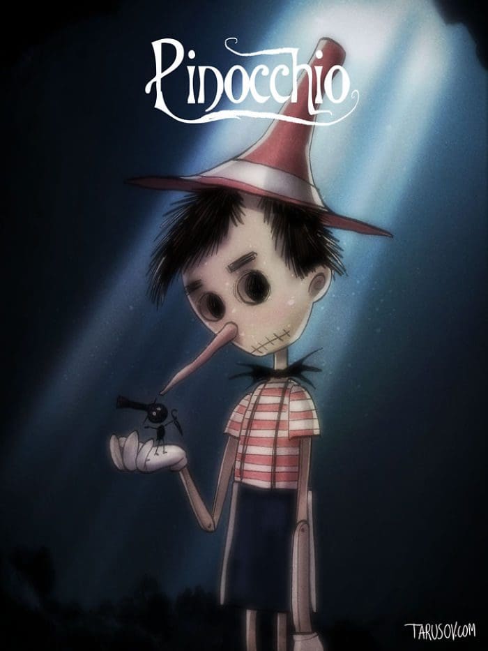 personajes de Disney creados por Tim Burton pinocho