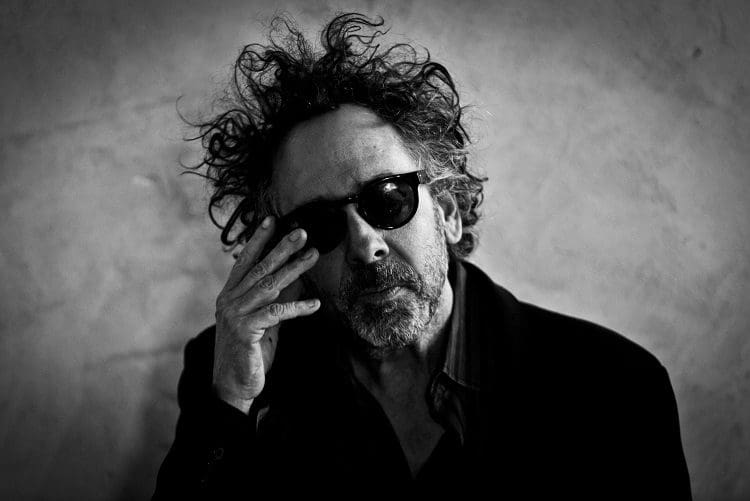 PRAGUE, CZECH REPUBLIC - MARCH 27: (EDITORS NOTE: Image has been converted to black and white.) Director Tim Burton attends a press conference prior to a press preview of his exhibition 'The World of Tim Burton' on March 27, 2014 in Prague, Czech Republic. The exhibition, which runs until August 3, will feature 500 of Burton's drawings, paintings, photographs, sketchbooks, moving-image works, and sculptural installations. (Photo by Matej Divizna/Getty Images)