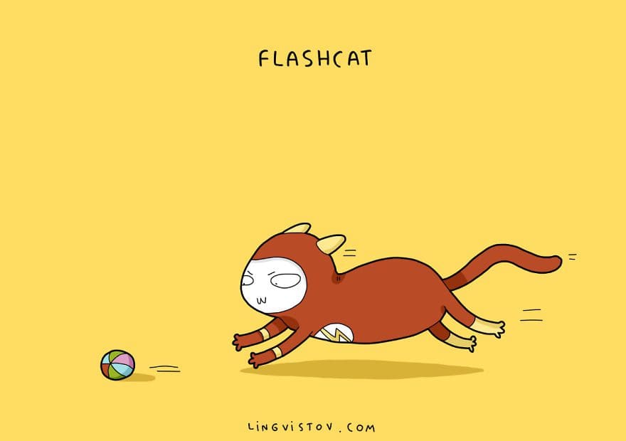 Si los gatos fueran superhéroes flashcat