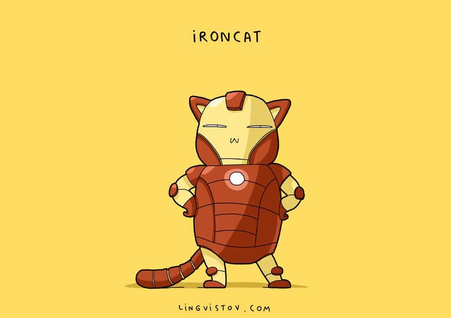 Si los gatos fueran superhéroes ironcat