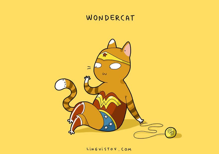 Si los gatos fueran superhéroes wondercat