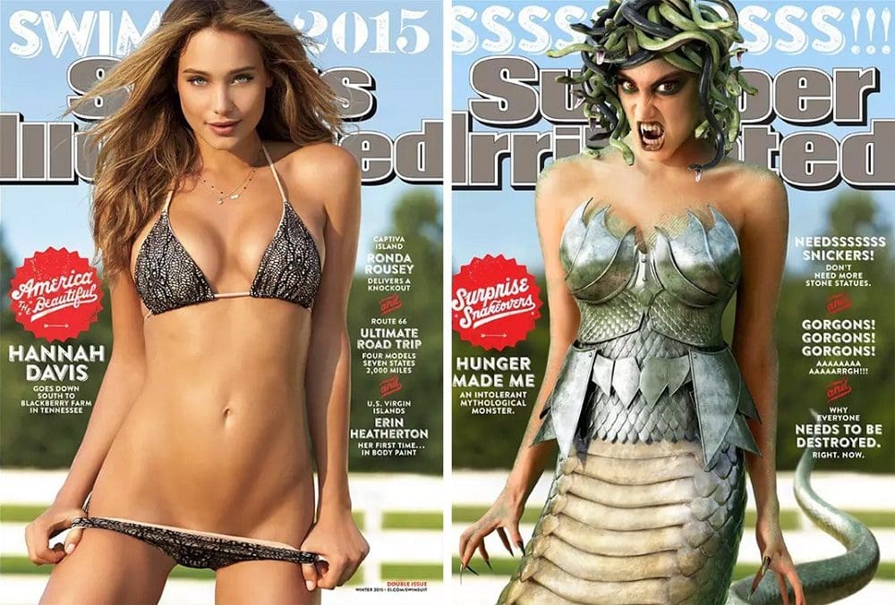 Sports Illustrated presenta su peor edición en Photoshop gracias a Snickers hannah davis