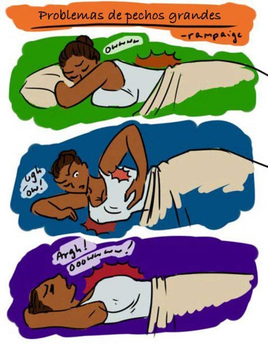 Ilustraciones que sólo las mujeres con pechos grandes entenderán durmiendo