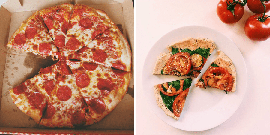 15 alimentos que consumimos a diario junto a su versión Hipster pizza