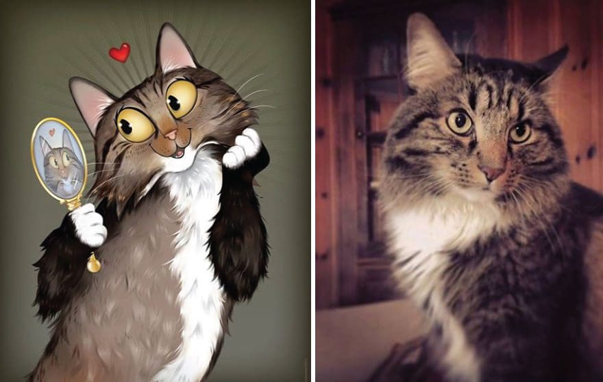 Artista crea divertidos retratos de mascotas según cómo sus dueños las describan 17