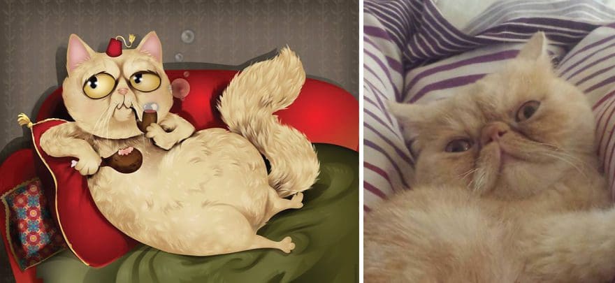 Artista crea divertidos retratos de mascotas según cómo sus dueños las describan 18