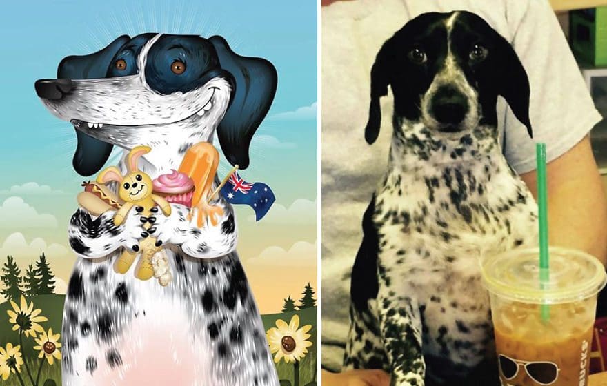 Artista crea divertidos retratos de mascotas según cómo sus dueños las describan 19