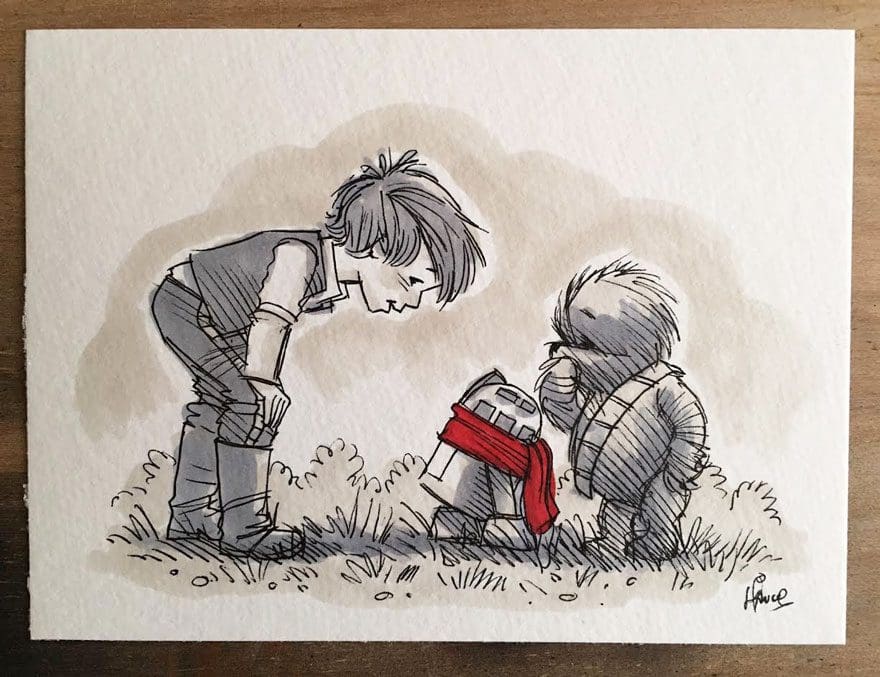 Artista reinterpreta personajes de Star Wars con los Winnie The Pooh