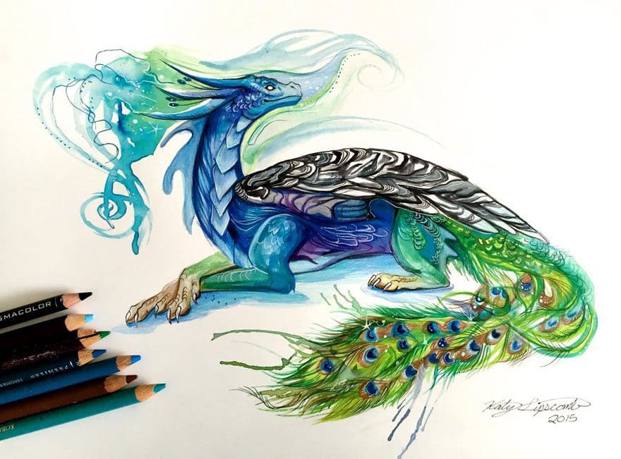 Las artísticas ilustraciones de animales hechas con plumones y colores 11