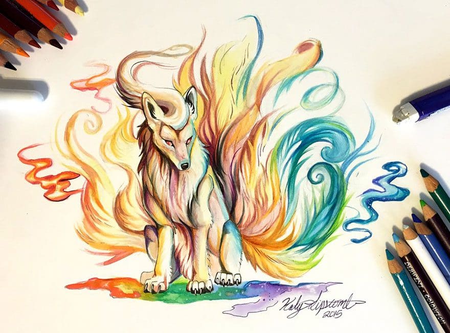 Las artísticas ilustraciones de animales hechas con plumones y colores 9