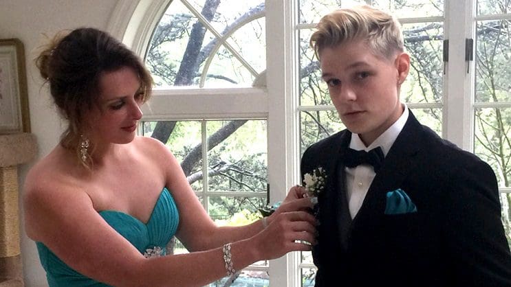 Aniya Wolf, a high school student in Harrisburg, Pa., was escorted out of the prom for wearing a tuxedo instead of a dress. Aniya is on the right and Kristi Cannon on the left.