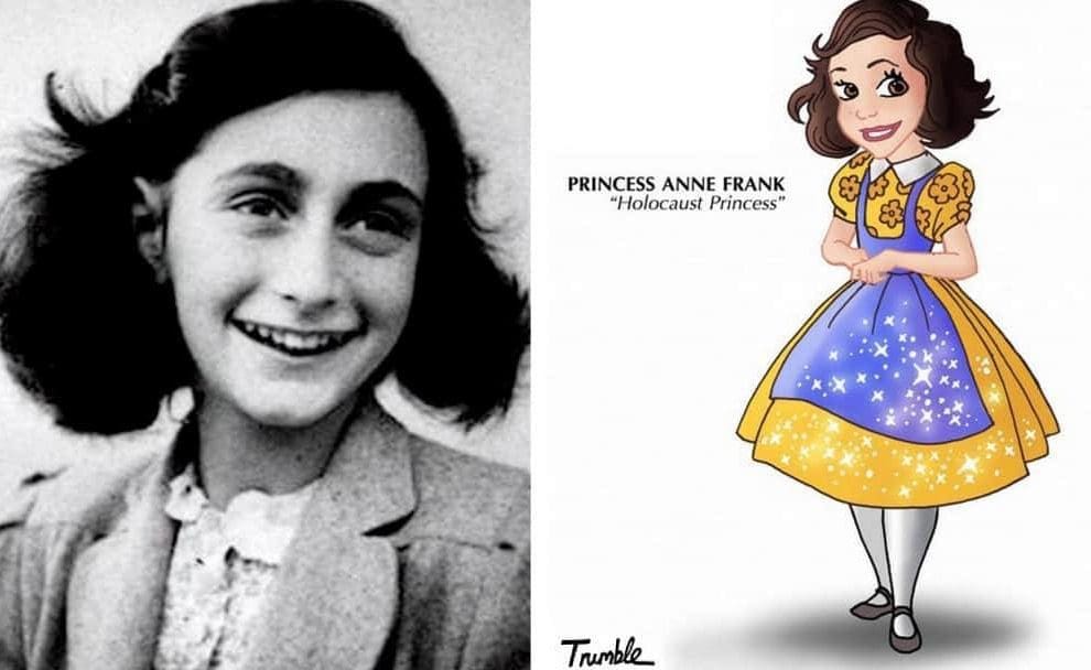 Heroínas de la vida real convertidas en princesas de Disney anna frank