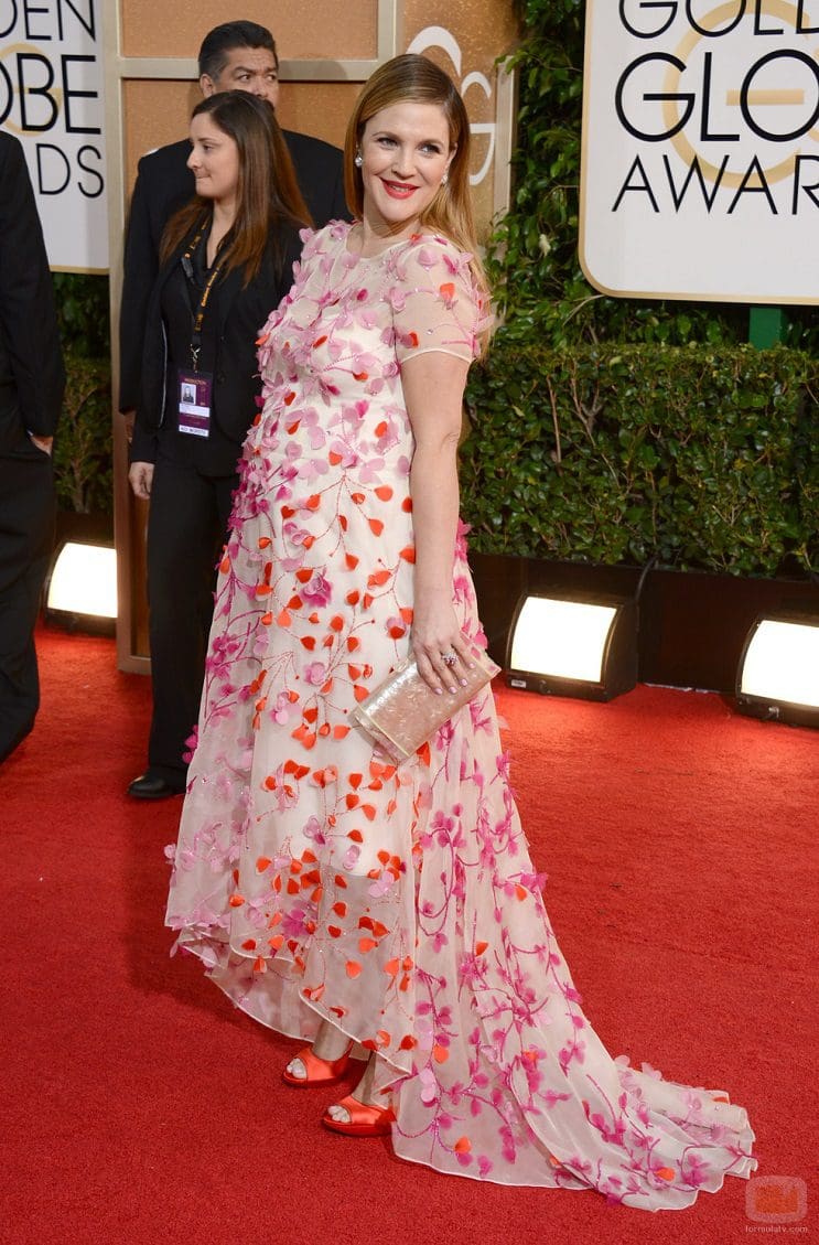 Drew Barrymore arrives at the 71st annual Golden Globe Awards at the Beverly Hilton Hotel on Sunday, Jan. 12, 2014, in Beverly Hills, Calif. (Photo by Jordan Strauss/Invision/AP)