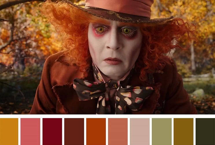 Los colores a partir de conocidas escenas de películas alicia