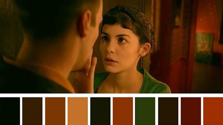 Los colores a partir de conocidas escenas de películas amelié