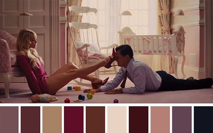Los colores a partir de conocidas escenas de películas lobo de wallstreet