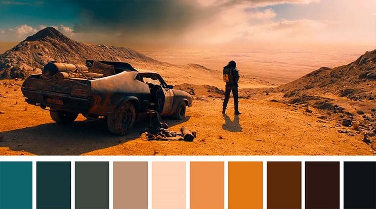 Los colores a partir de conocidas escenas de películas mad max