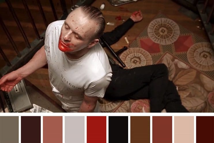 Los colores a partir de conocidas escenas de películas silencio de los inocentes