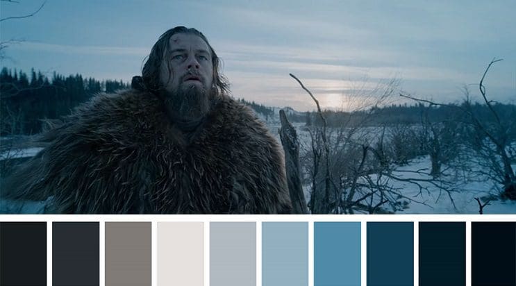 Los colores a partir de conocidas escenas de películas the renevant