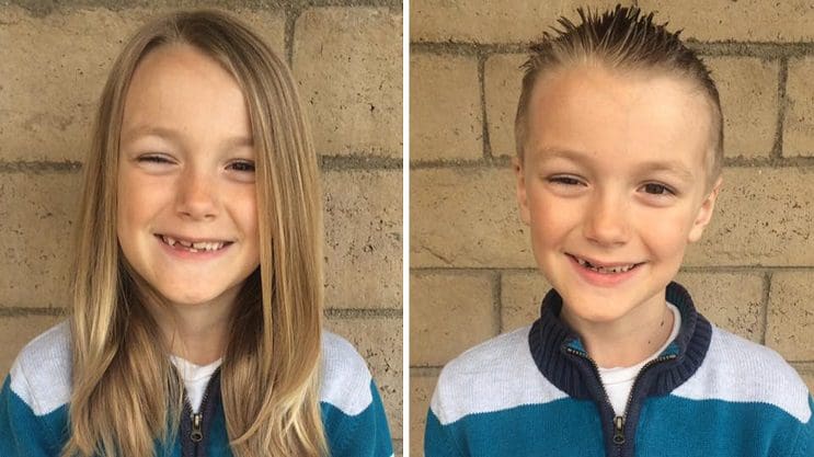 Vinny Desautels, a little boy who grew his hair long to donate for cancer patients, then was diagnosed with cancer himself a few weeks later
