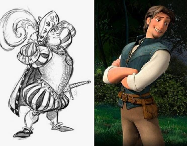 Así se veían estos 15 personajes de Disney en sus primeros bocetos 10