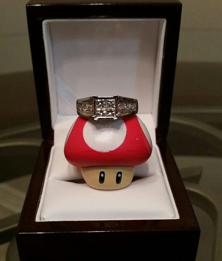 Este aficionado recreó un nivel de Mario Bros para pedirle matrimonio a su novia 03