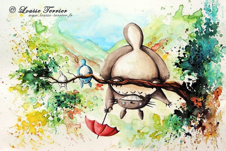Las acuarelas de Louise Terrier inspiradas en el anime “Studio Ghibli” 04