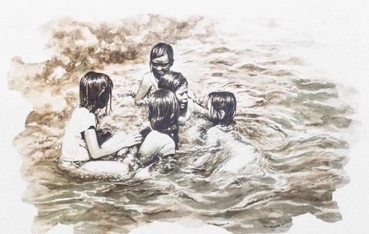 Pinturas creadas con agua de río contaminada por un importante motivo 007