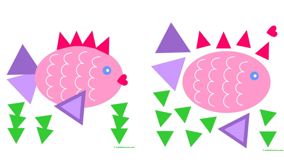 dibujos con figuras geométricas difíciles pez