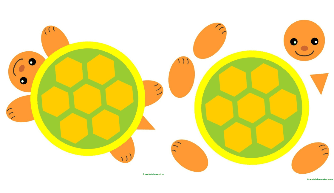 dibujos con figuras geométricas difíciles tortuga