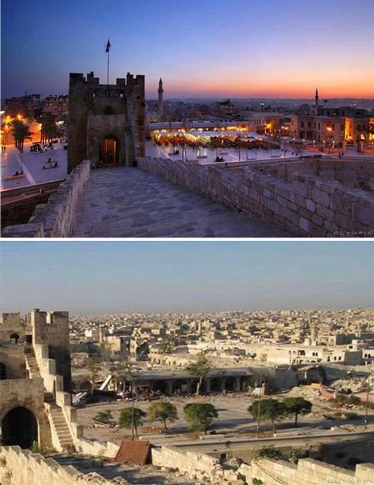 El antes y el después de una ciudad afectada por las guerras 7