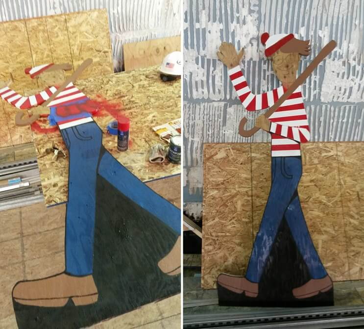 Obrero esconde a Waldo a diario para divertir a niños de un hospital vecino 02