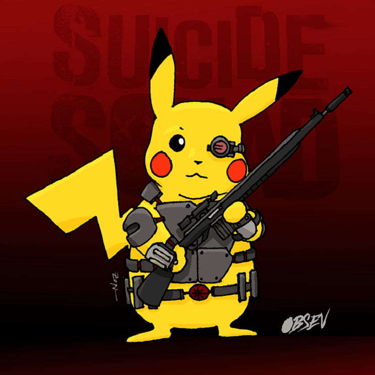 Pokémon y los Suicide Squad se unen en estas divertidas ilustraciones pikachu