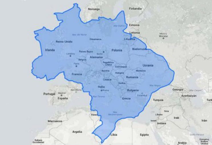 Quieres saber cuál es el tamaño real de tu país Este mapa interactivo te ayudará - Brasil 1