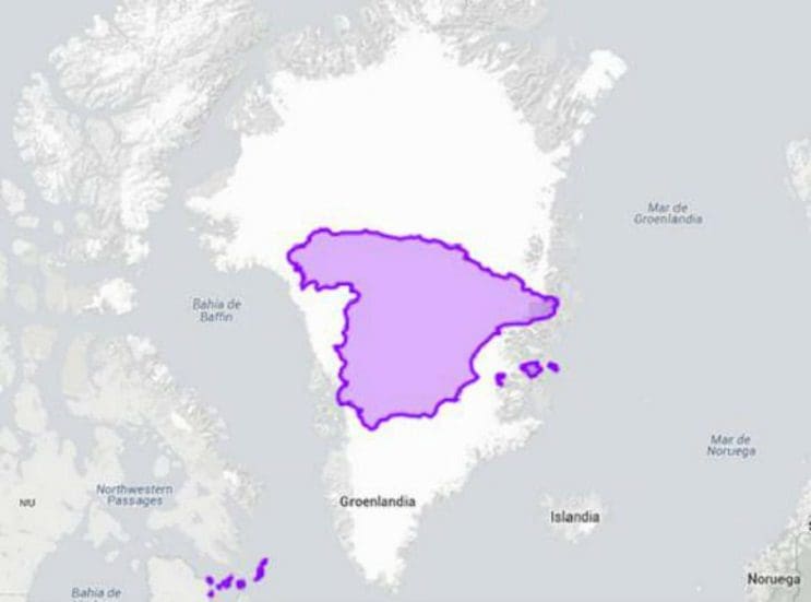 Quieres saber cuál es el tamaño real de tu país Este mapa interactivo te ayudará - España y Groenlandia