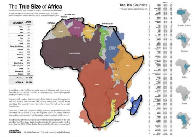 Quieres saber cuál es el tamaño real de tu país Este mapa interactivo te ayudará - África