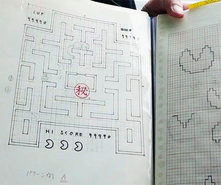 Creador de Pac-Man muestran los bosquejos que dieron vida al personaje