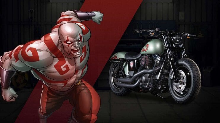 Marvel y Harley-Davidson se unen para lanzar motocicletas de superhéroes personalizadas drax