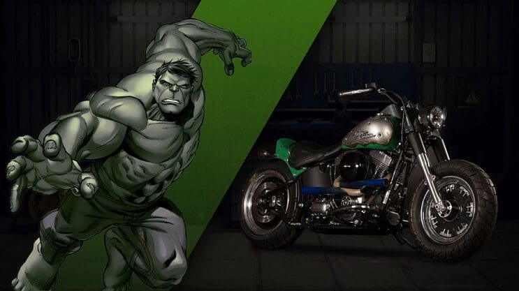 Marvel y Harley-Davidson se unen para lanzar motocicletas de superhéroes personalizadas hulk