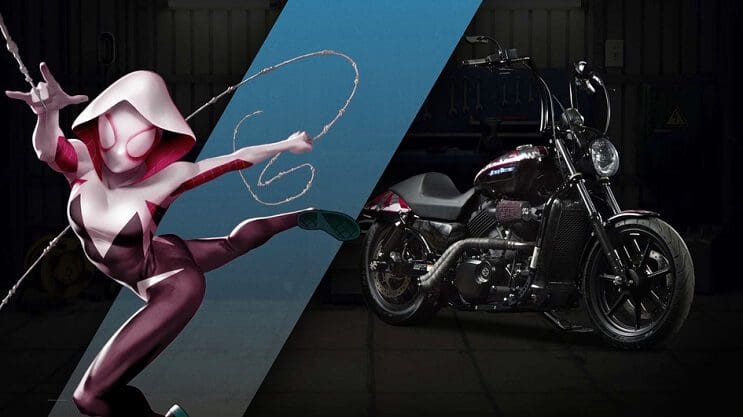 Marvel y Harley-Davidson se unen para lanzar motocicletas de superhéroes personalizadas spider gwen 01