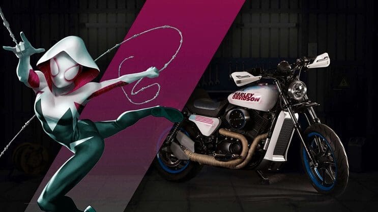 Marvel y Harley-Davidson se unen para lanzar motocicletas de superhéroes personalizadas spider gwen 02