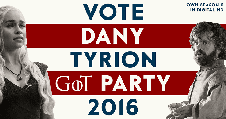 Una campaña política de Game of Thrones para elegir quién ocupará el trono daenerys