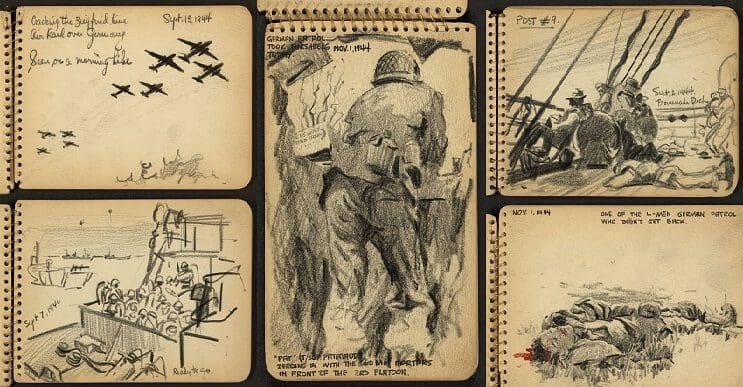 La II Guerra Mundial vista desde el libro de dibujos de un arquitecto que  estuvo ahí presente 