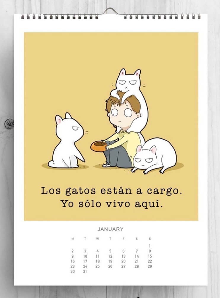 Los gatos de Lingvistov regresan con su calendario para acompañarnos todo el próximo año