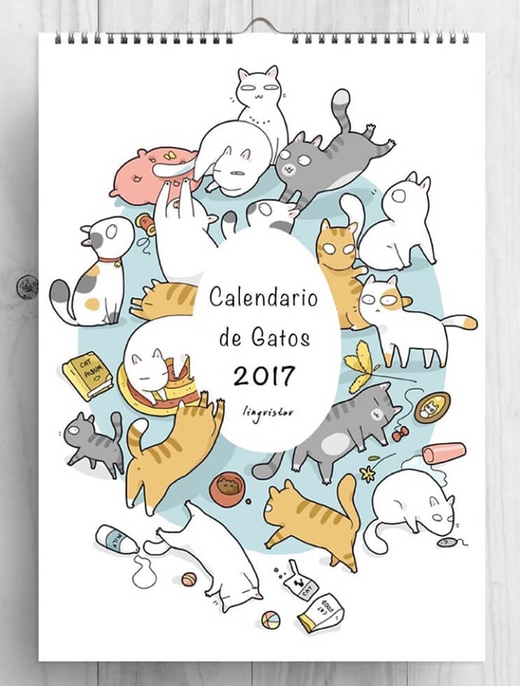 Los gatos de Lingvistov regresan con su calendario para acompañarnos todo el próximo año
