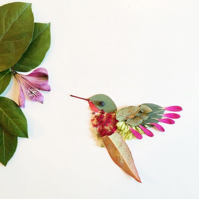 esta-artista-crea-vida-con-las-flores-que-encuentra-en-su-camino-colibri