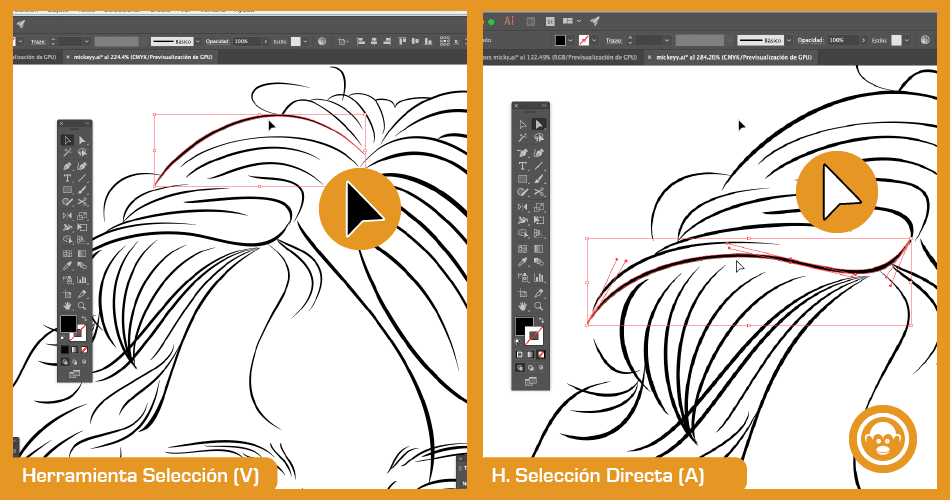 herramientas de selección para vectorizar imagen