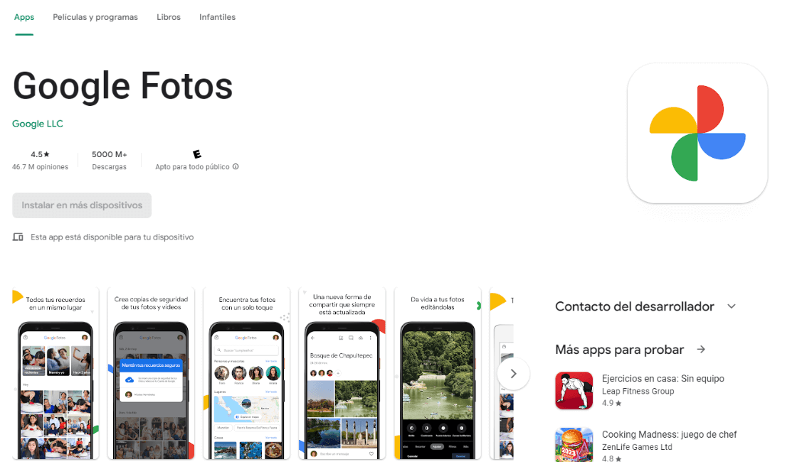 App para guardar fotos